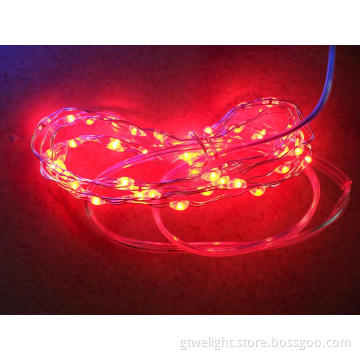 2m Red LED Copper String Light with AAA Batteries